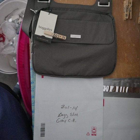 Baggallini Pocket Slim Crossbody Nylon Bag Purse - Picture 7 of 8